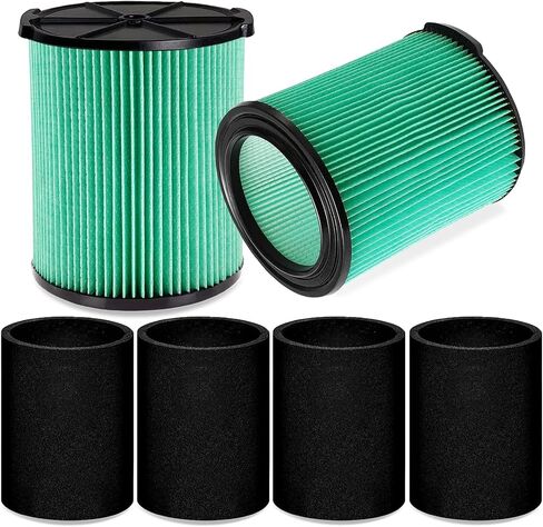 VF6000 Filter for Ridgid 5-20 Gallon Wet Dry Vacuums WD5500 WD0671 WD6425 WD7000 WD1280 WD1851 WD1680 WD1956 RV2400A 1400RV RV2600B 2 Pack VF6000 Filter and 4 pack Foam Sleeve in Kuwait