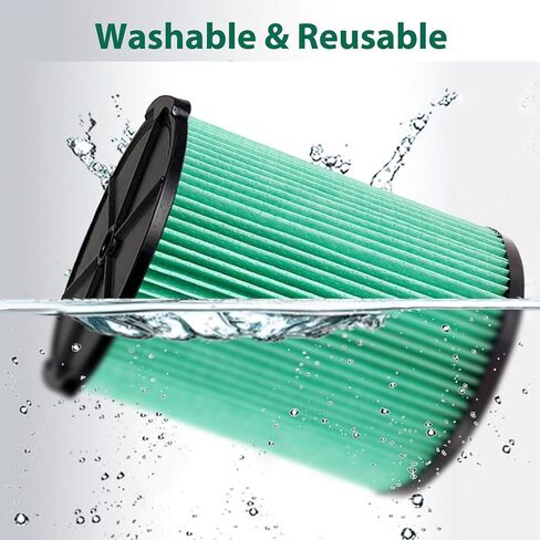 VF6000 Filter for Ridgid 5-20 Gallon Wet Dry Vacuums WD5500 WD0671 WD6425 WD7000 WD1280 WD1851 WD1680 WD1956 RV2400A 1400RV RV2600B 2 Pack VF6000 Filter and 4 pack Foam Sleeve in Kuwait