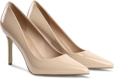 Nude Stiletto Heels, Dress Shoes for Women, Pointed Toe High Heels Womens Pumps Comfortable Cushioned Insole Ideal for Prom Party Wedding Size 8.5 in Kuwait