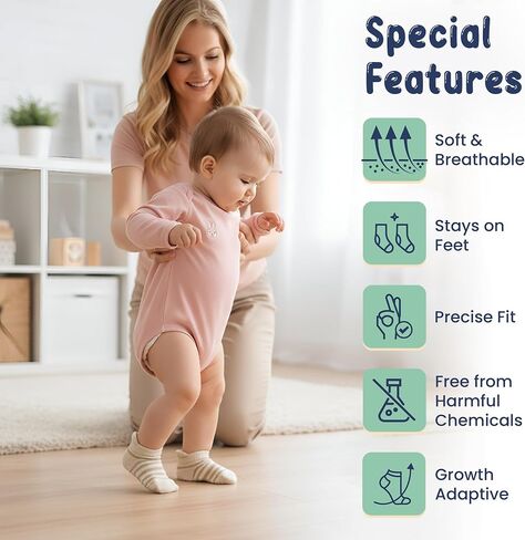 GOTS Organic Cotton Blend Ankle Toddler Socks 6M-12M-2t-3t-4t-5t Baby Gift in Kuwait