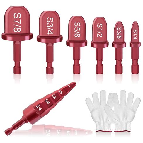 13PCS Copper Flaring Tool Pipe Expander with 5 in 1 Swaging Tool, HVAC Repairing Kit 1/4'',3/8'',1/2'',5/8'',3/4'',7/8'' Boring Drill Bit, Manual Swage Tool Hand Drill for Air Conditioner, Hakkin in Kuwait