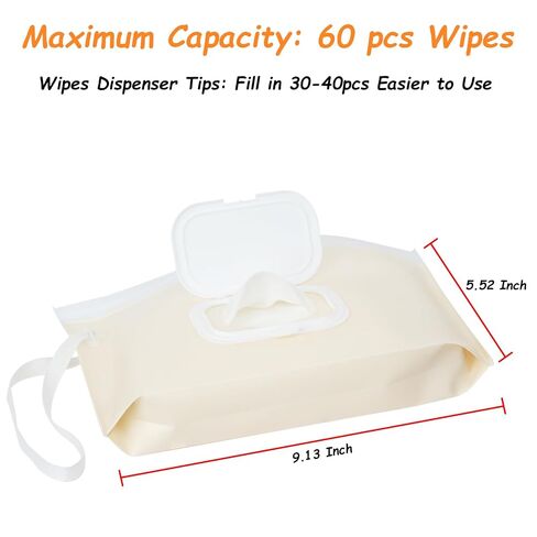4 Pack Wipes Dispenser, Seposeve Portable Baby Wipe Case, Refillable Baby Wipes Container, Wipe Holder, Keeps Wipes Fresh, Reusable Wet Wipe Pouch for Outdoor Outing, Camping, Hiking. PureColor in Kuwait