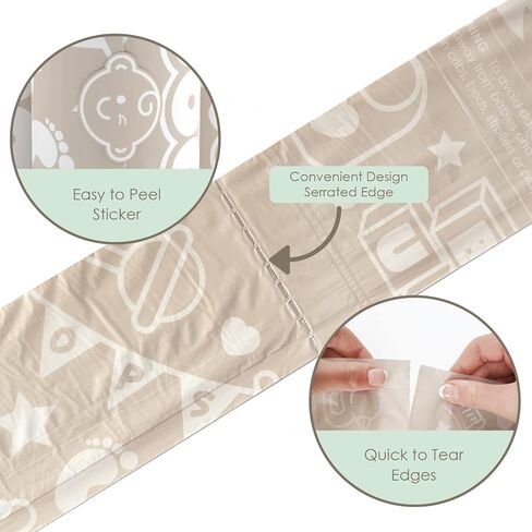 Teddy Bear Diaper Bag Dispenser | Diaper Trash Bags on the Go Dispenser w/Silicon Strap | 15 UNSCENTED Baby Poop Bags per Roll | Dirty Diaper Bags Disposable | Diaper Waste Bags (BLUE) in Kuwait