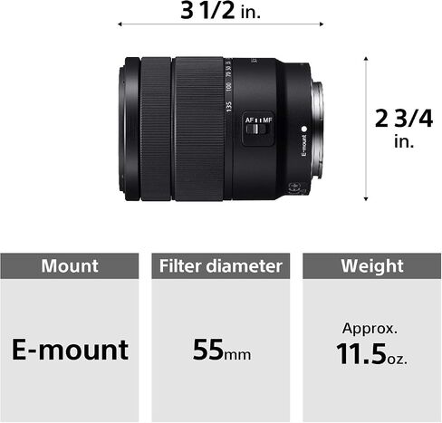Sony E 18-135mm f/3.5-5.6 OSS Lens Bundle | APS-C All-in-One Zoom with Optical SteadyShot Stabilization, Advanced Optics & Fast AF | for Travel & Wildlife (SEL18135) + Filter Kit + Case + Cap Keeper in Kuwait