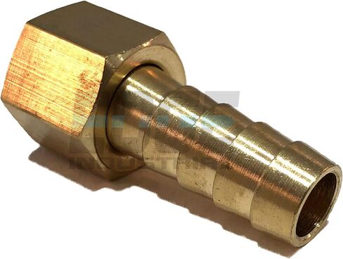 3/8" Hose ID to 1/4" Female NPSM Brass Ball SEAT Swivel Connector Fuel/AIR/Water/Oil/Gas/WOG (Qty 01) in Kuwait