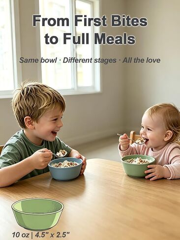 Silicone Suction Bowl for Baby & Toddler, 10 oz, 2 Pack | Microwave & dishwasher safe, BPA free, Stackable, For soup, cereal, snack & baby led weaning in Kuwait