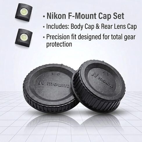 Body & Lens Cap Kit Compatible with Nikon F Mount D3500 D7500 | COMPATIBILITY: Fits Nikon F Mount DSLR Cameras D3500 D7500 D5600 D3400 D850. Includes Body Caps, Rear Caps & Hot Shoe Covers. in Saudi Arabia