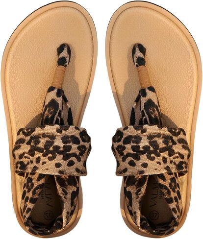 GORGLITTER Women's Leopard Cheetah Print Flip Flops Cute Flat Sandals | Animal Print Flats, Slip On Slides, Wide Width Comfortable Shoes, Summer Sandals for Women 2026 in Kuwait