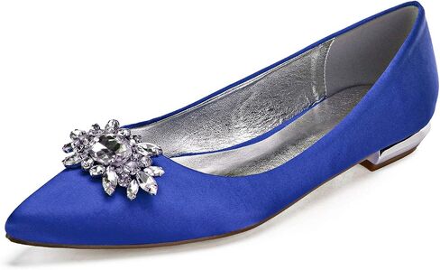 ADMLZQQ Women's Pointed Toe Rhinestone Wedding Shoes for Bride Flats Bridal Shoes Formal Prom Party Dress Sandals in Kuwait