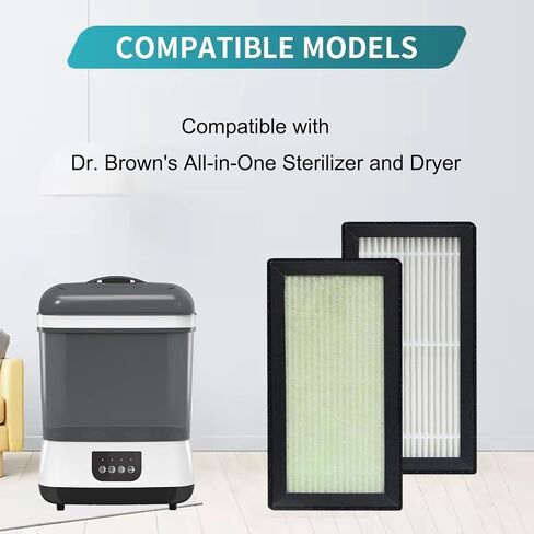 6 Pack Filter Replacement for Dr. Brown's Sterilizer and Dryer for Baby Bottles and Pacifiers in Kuwait