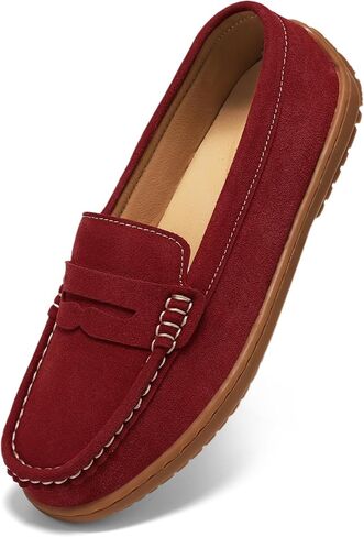 BEAUSEEN Women's Penny Loafers Slip-On - Lightweight Breathable Suede Driving Moccasins,Cute Business Casual Dress Shoes for Work & Travel in Kuwait