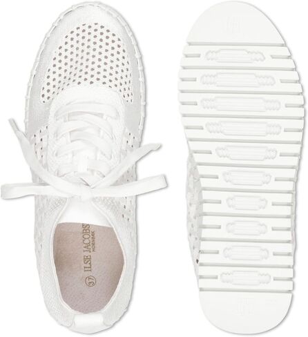 Ilse Jacobsen HORNBAEK Women's Tulip 4271 Lace Up Wedge White/White in Kuwait