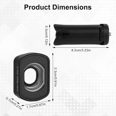 Wide Angle Lens Compatible with DJI Osmo Pocket 3, Magnetic Attach Lens with Tempered Glass Screen Protectors & Stand for Osmo Pocket 3 Accessories in Kuwait