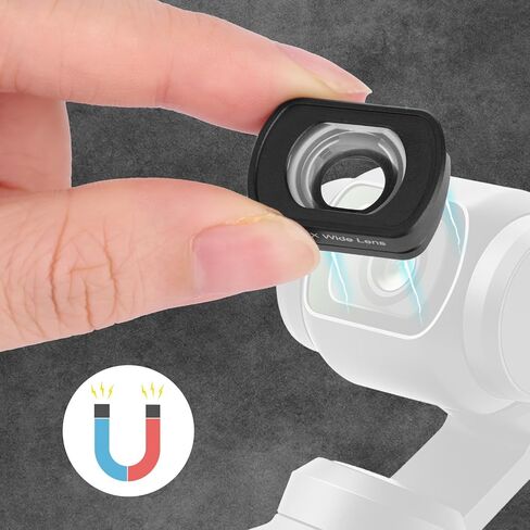 Wide Angle Lens Compatible with DJI Osmo Pocket 3, Magnetic Attach Lens with Tempered Glass Screen Protectors & Stand for Osmo Pocket 3 Accessories in Kuwait