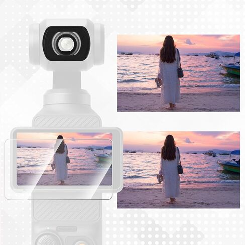 Wide Angle Lens Compatible with DJI Osmo Pocket 3, Magnetic Attach Lens with Tempered Glass Screen Protectors & Stand for Osmo Pocket 3 Accessories in Kuwait