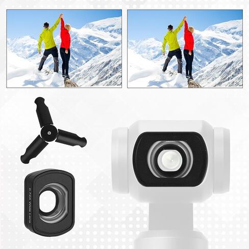 Wide Angle Lens Compatible with DJI Osmo Pocket 3, Magnetic Attach Lens with Tempered Glass Screen Protectors & Stand for Osmo Pocket 3 Accessories in Kuwait
