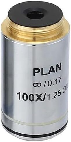 Plan Infinity Achromatic Objective Lens 4X 20X 40X 60X 100X for Olympus Microscope with 20.2mm RMS Thread Anti-Reflection Coating Clear Image Lab Biological Research Tool Standard Mount(100X) in Kuwait
