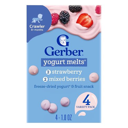 Gerber Stage 3 Strawberry Mixed Berry Yogurt Melts, 1 Oz, 4 Pack in Kuwait