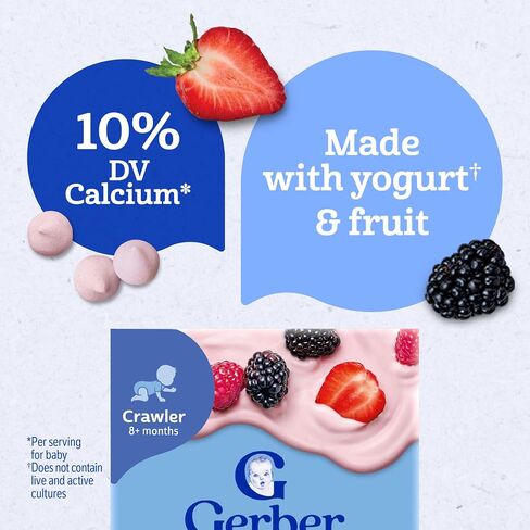 Gerber Stage 3 Strawberry Mixed Berry Yogurt Melts, 1 Oz, 4 Pack in Kuwait