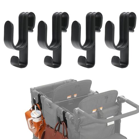 Stroller Hooks for Wonderfold Wagon W2 & W4, Double-Layer Multipurpose Side Hook for Balance Bikes & Bags, Space-Saving Wonderfold Wagon Accessories, 88lbs Load Capacity (4PCS) in Kuwait