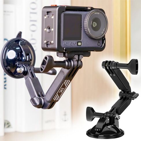 JJC Suction Cup Mount w. 1/4"-20 Screw for DJI Osmo Pocket 4 Nano Action 6 | w. Adhesive Base,Strong Stable Suction Cup Base Car Mount for Gopro 13 12 11 10 Action 5 Pro 4 3 OSMO 360,for Insta360 X5 X4 in Kuwait