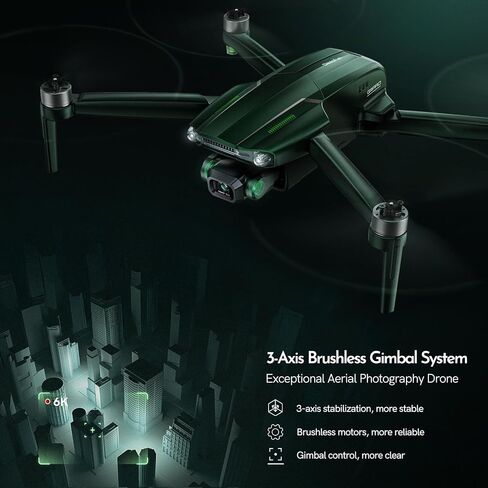 G11PRO 6K Drone with Camera for Adults, 4K/30fps Video | 3-Axis Brushless Gimbal, 70mins Flight Time with 2 Batteries, 10000ft Long Range,Auto Return, FAA compliance in Saudi Arabia