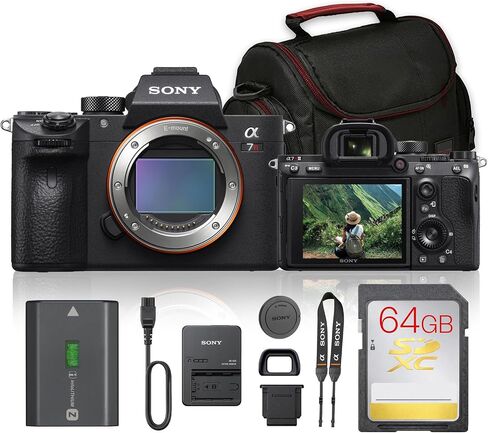 Sony a7R V Mirrorless Camera Bundle | 61MP Full-Frame Sensor, AI Autofocus, 8K Video, 10fps Burst & 5-Axis IBIS | Ideal for Studio & High-Resolution Photography (ILCE-7RM5/B) + 64GB Card + Camera Bag in Kuwait