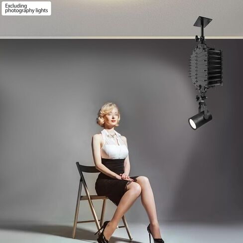 Photography Ceiling Rail System, Retractable 21.7-78.7 in Studio Lighting Hanging Equipment with Safety Wire, Ceiling Mounted Constant Force Hinged Telescopic Boom Studio in Kuwait
