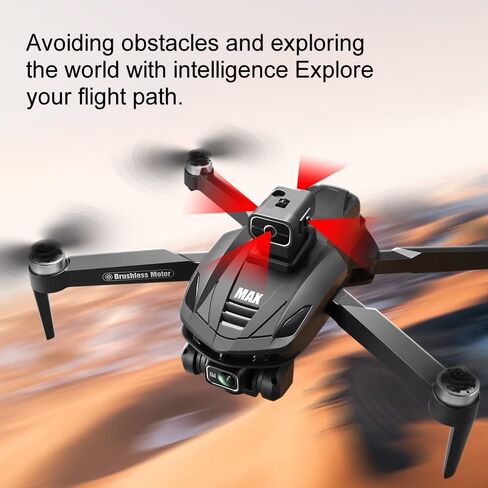 FPV Drone with 4K UHD Camera for Adults, V168 Pro Max GPS Drone with 360° Obstacle Avoidance Brushless Motor RC Drone with 4.5" HD Screen on Controller, Auto Return Altitude Hold Headless Mode, Optical Flow Hover Foldable RC Quadcopter with Screen Remote  in Kuwait