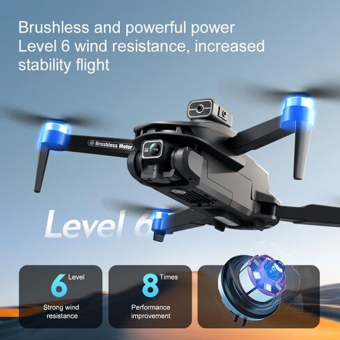 FPV Drone with 4K UHD Camera for Adults, V168 Pro Max GPS Drone with 360° Obstacle Avoidance Brushless Motor RC Drone with 4.5" HD Screen on Controller, Auto Return Altitude Hold Headless Mode, Optical Flow Hover Foldable RC Quadcopter with Screen Remote  in Kuwait