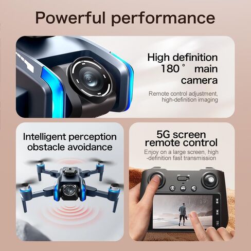 GPS Drone with Camera for Adults, 4.5" Screen Remote Controller, Foldable Design, 2 Batteries, Beginner-Friendly FPV RC Quadcopter, Auto Return, Follow Me, One Key Takeoff/Landing, Altitude Hold, LED Light, Under 249g in Kuwait