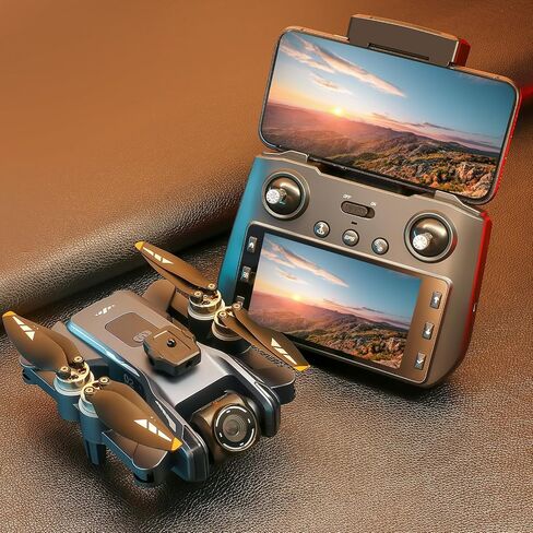 GPS Drone with Camera for Adults, 4.5" Screen Remote Controller, Foldable Design, 2 Batteries, Beginner-Friendly FPV RC Quadcopter, Auto Return, Follow Me, One Key Takeoff/Landing, Altitude Hold, LED Light, Under 249g in Kuwait