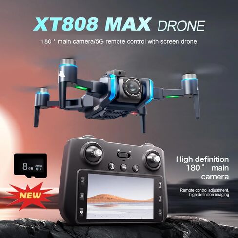 GPS Drone with Camera for Adults, 4.5" Screen Remote Controller, Foldable Design, 2 Batteries, Beginner-Friendly FPV RC Quadcopter, Auto Return, Follow Me, One Key Takeoff/Landing, Altitude Hold, LED Light, Under 249g in Kuwait