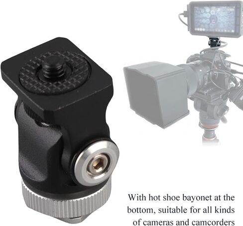 Fabater Mini Hot Shoe Mount for Camera, 1/4 in Screw Holder Bracket for Monitor Flash Microphone, Aluminum Alloy Hot Shoe Adapter with Wrench, Compact Lightweight for Photography in Kuwait