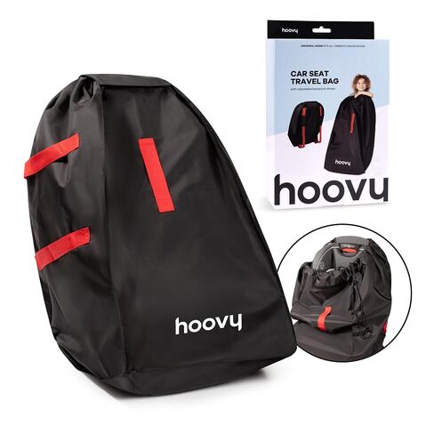 Hoovy Car Seat Travel Bag, Universal Gate Check Backpack with Adjustable Straps, Water-Resistant, Lightweight, Black in Kuwait