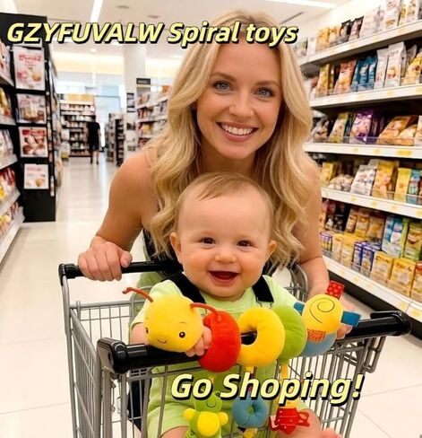 Spiral Car Seat Toys for 0-12 Months Infant | Baby Sensory, Soft Plush Hanging, Stroller Crib Accessories, binding ropes in Kuwait