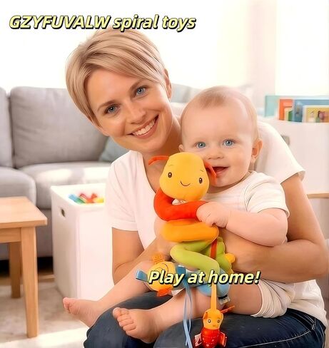 Spiral Car Seat Toys for 0-12 Months Infant | Baby Sensory, Soft Plush Hanging, Stroller Crib Accessories, binding ropes in Kuwait