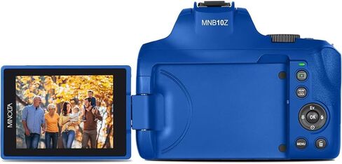 Minolta 64MP Auto Focus Digital Camera 10x Optical Zoom 4K Ultra HD Video Blue MNB10Z-BL Bundle with Deco Photo Camera Bag for DSLR and Mirrorless Cameras and Western Digital 64GB microSD Card in Kuwait