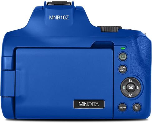 Minolta 64MP Auto Focus Digital Camera 10x Optical Zoom 4K Ultra HD Video Blue MNB10Z-BL Bundle with Deco Photo Camera Bag for DSLR and Mirrorless Cameras and Western Digital 64GB microSD Card in Kuwait