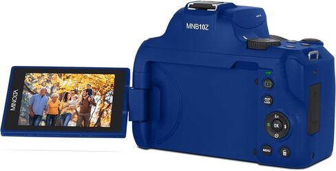 Minolta 64MP Auto Focus Digital Camera 10x Optical Zoom 4K Ultra HD Video Blue MNB10Z-BL Bundle with Deco Photo Camera Bag for DSLR and Mirrorless Cameras and Western Digital 64GB microSD Card in Kuwait