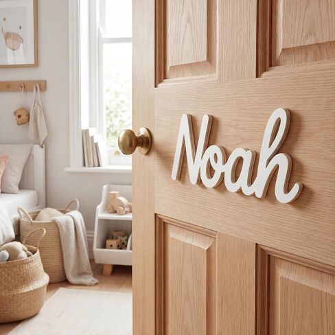 Personalized Wooden Name Sign | Customizable Nursery Decor | Gift for Any Newborn | 8" to 35" Wide in Kuwait