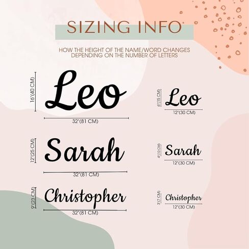 Personalized Wooden Name Sign | Customizable Nursery Decor | Gift for Any Newborn | 8" to 35" Wide in Kuwait