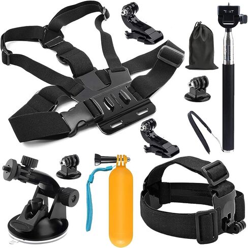 10-in-1 Accessory Kit for Hero13 12 11 10 9 8 7 6 5 4 3+ 3 Hero Session 5 Black AKASO EK7000 for Apeman SJ4000 5000 6000 for DBPOWER for AKASO,Action Camera Accessories for Insta360 Ace Pro 2 X5 in Kuwait