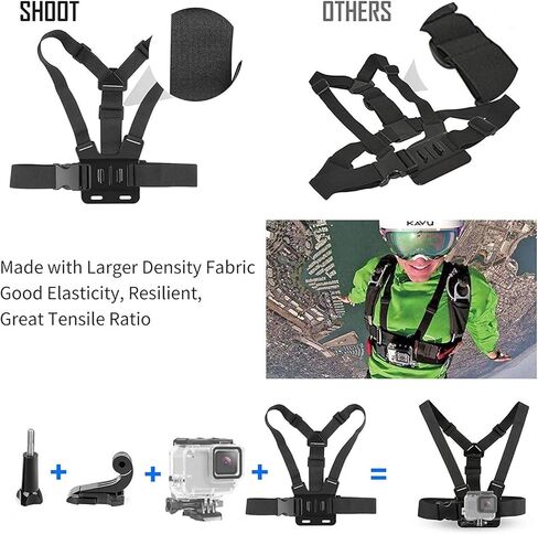 10-in-1 Accessory Kit for Hero13 12 11 10 9 8 7 6 5 4 3+ 3 Hero Session 5 Black AKASO EK7000 for Apeman SJ4000 5000 6000 for DBPOWER for AKASO,Action Camera Accessories for Insta360 Ace Pro 2 X5 in Kuwait