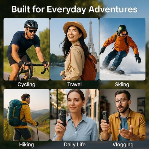 Acuvar Mini Clip-On Body Camera 1080P with 360° Rotating Lens, Wearable Recording Camera with WiFi, LCD Screen & 64GB Card in Kuwait