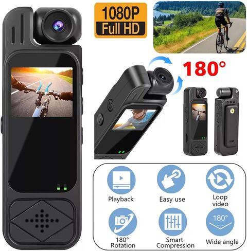 1080P Night Vision Wearable 180° Rotatable Camera for Outdoor Sport Travel in Kuwait