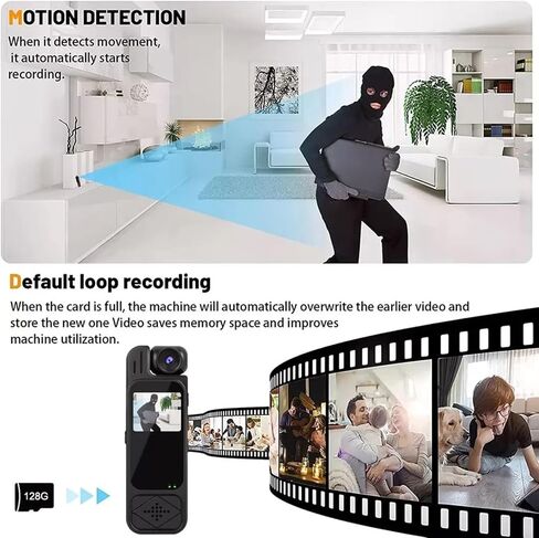 1080P Night Vision Wearable 180° Rotatable Camera for Outdoor Sport Travel in Kuwait