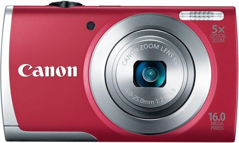 Canon PowerShot A2500 16MP Digital Camera with 5x Optical Image Stabilized Zoom with 2.7-Inch LCD (Red) (Renewed) in Kuwait
