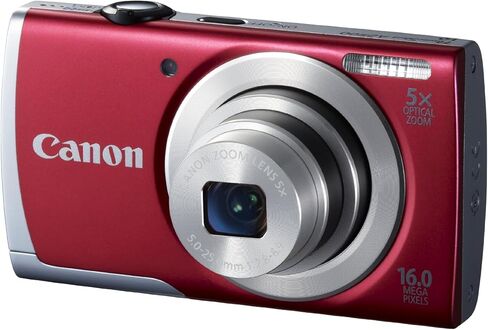 Canon PowerShot A2500 16MP Digital Camera with 5x Optical Image Stabilized Zoom with 2.7-Inch LCD (Red) (Renewed) in Kuwait