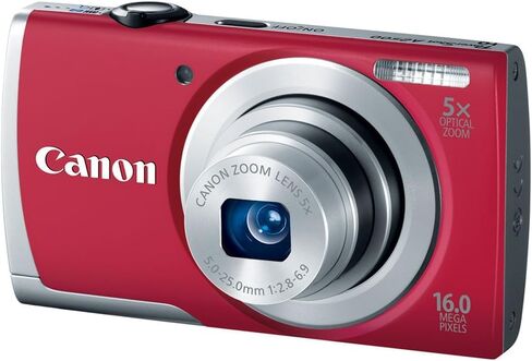 Canon PowerShot A2500 16MP Digital Camera with 5x Optical Image Stabilized Zoom with 2.7-Inch LCD (Red) (Renewed) in Kuwait